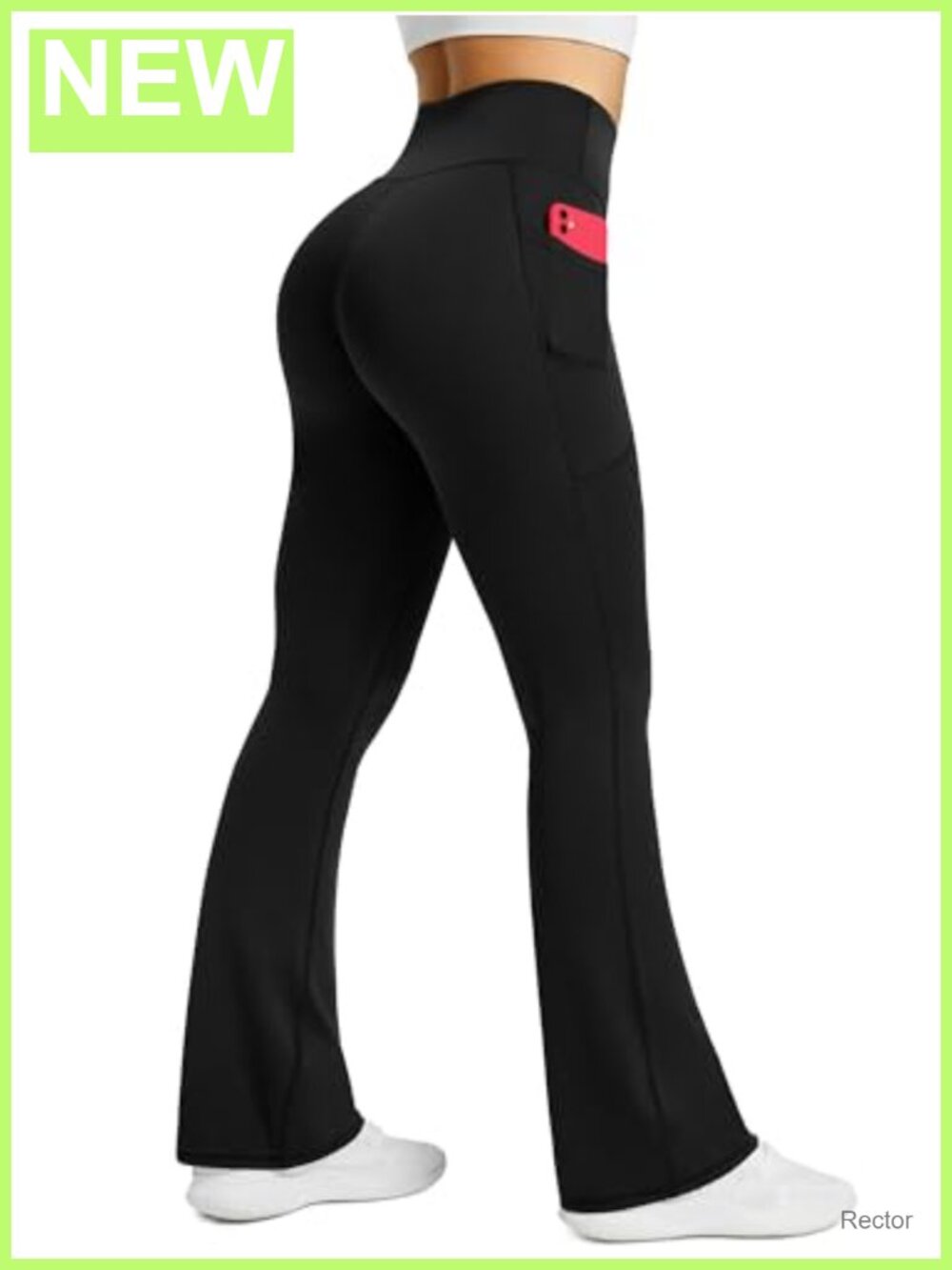 Womens Flared Yoga Pants High Waisted Tummy Control Pocket Leggings